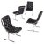 Black 1970s Post Modern Black and Chrome Dining Set With Daystrom Scoop Chairs For Sale - Image 8 of 12