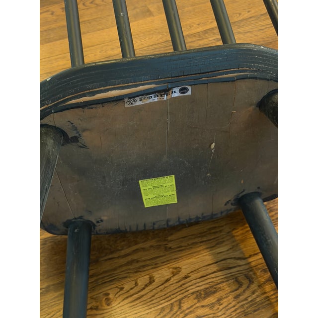 Mid 20th Century Set of 4 Danish Modern Black Spindle Dining Chairs by FDB Møbler, Denmark For Sale In Washington DC - Image 6 of 6