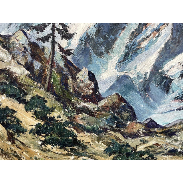Austrian Artist, Alpine Landscape, Oil on Panel, Mid-20th Century, Framed For Sale - Image 9 of 16