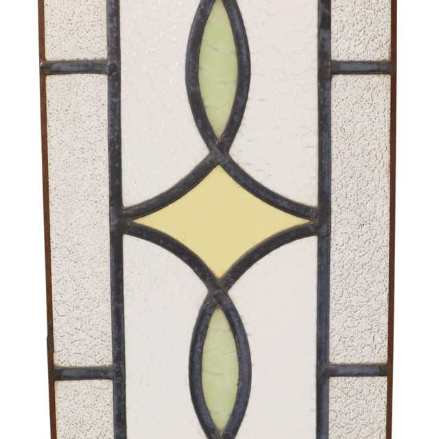 Art Deco Geometric Stained Glass Window, Set of 2 For Sale - Image 9 of 18