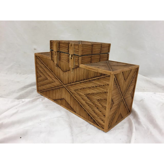 Tan Vintage Folk Art Jewelry Box For Sale - Image 8 of 11