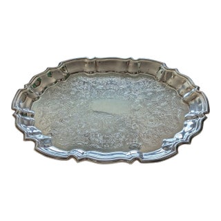 Vintage Holloware W&s Blackinton Silver Plate Chippendale Serving Tray For Sale
