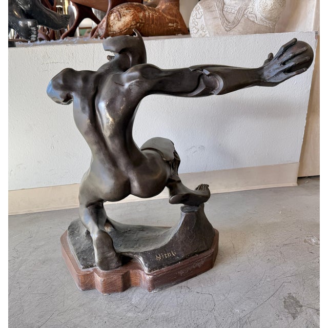 1980s Massive Claudio Nicoli Bronze Sculpture Mythological Figure, Icarus For Sale - Image 17 of 18