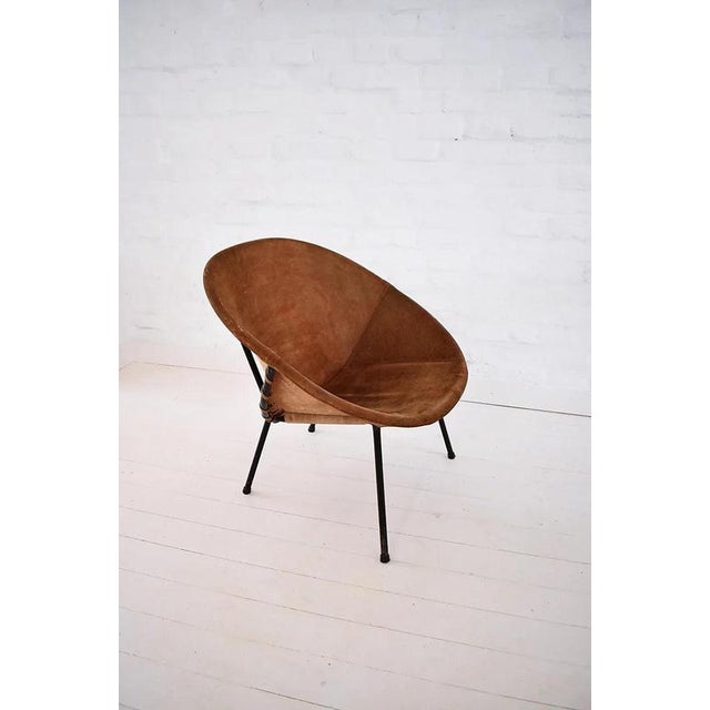 Vintage Balloon Easy Chair in Suede, Hungary, 1960s For Sale - Image 6 of 14