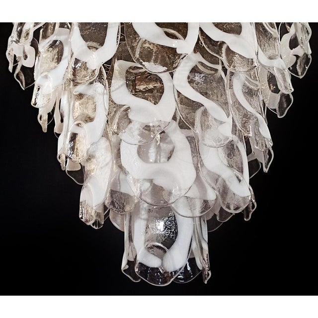 Glass Large Italian Murano Glass Chandelier, 1970s For Sale - Image 7 of 18