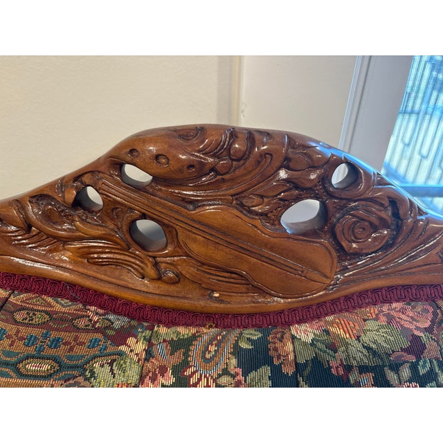 1960s Kimball Reproduction Victorian Chaise and Couch Set For Sale - Image 6 of 11