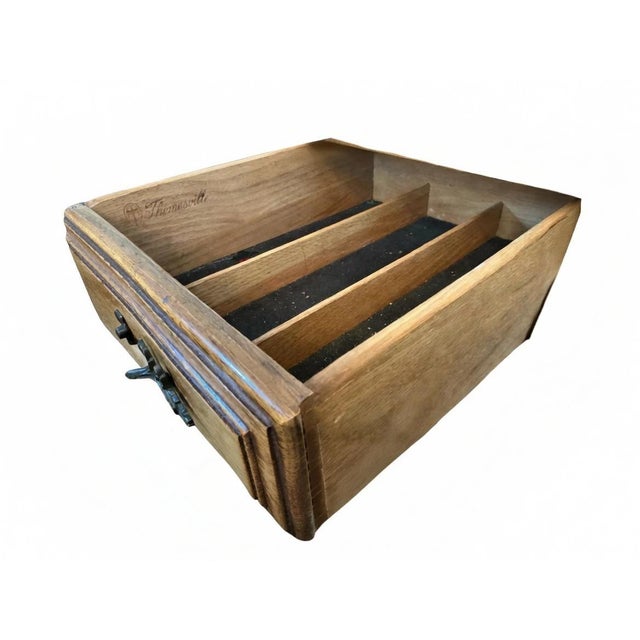 French Provincial 1960s Thomasville French Provincial Walnut Sideboard Buffet Credenza With Brass Hardware For Sale - Image 3 of 3