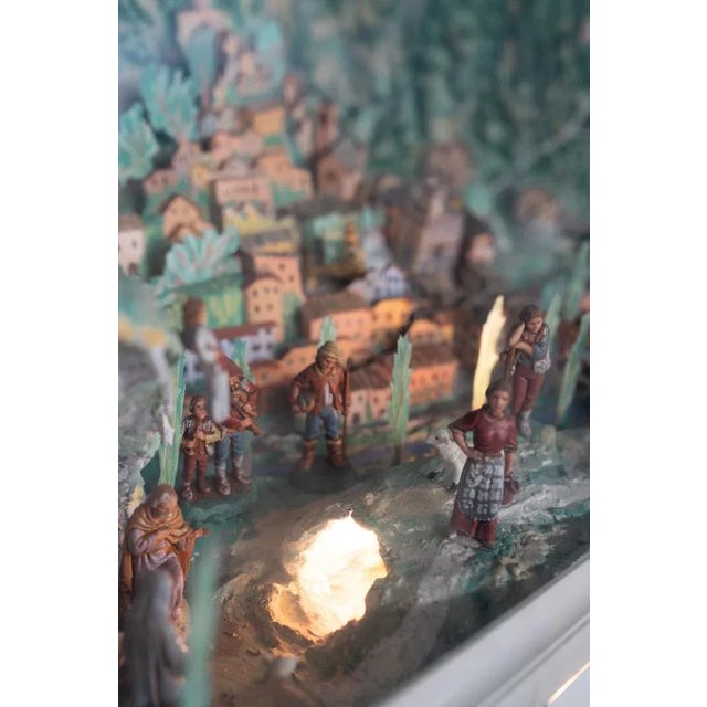 White Grundig Television with Luminous Artisan Nativity Scene, 1950s For Sale - Image 8 of 16