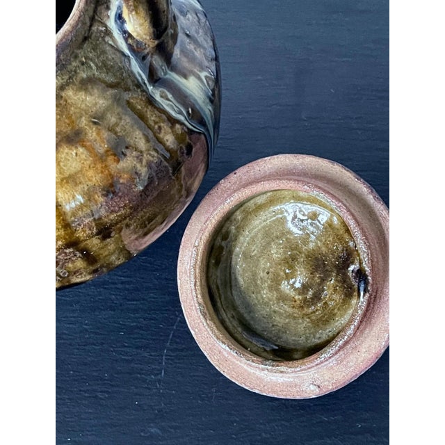 Ceramic Mid 20th Century Japanese Mingei Glazed Tea Pot with Kintsugi by Shoji Hamada For Sale - Image 7 of 13