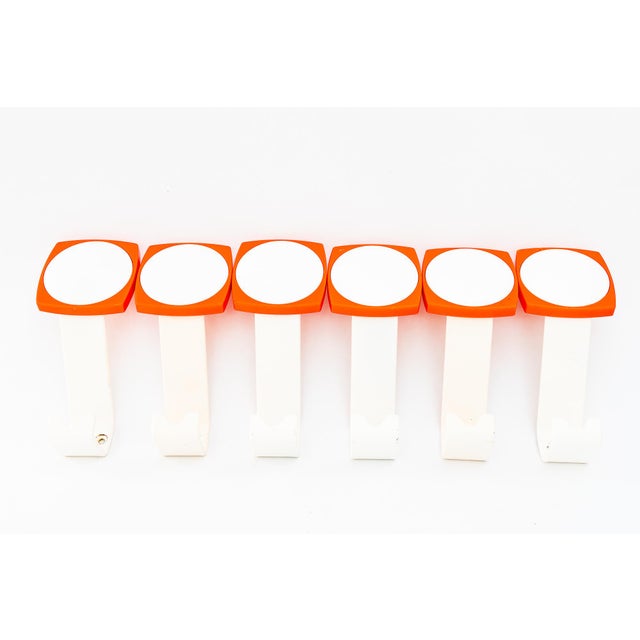 Iron and Acrylic Glass Wall Hooks, Vienna, 1950s, Set of 6, in Flawless conditions. Designed 1950 to 1959