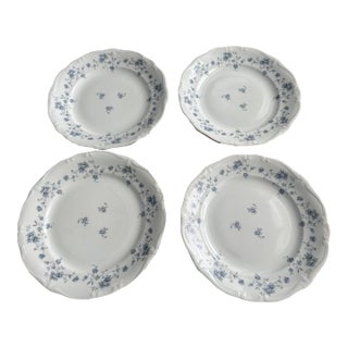 Vintage Johann Haviland Blue Garland 10" Floral Dinner Plates Bavaria Germany - Set of 4 For Sale