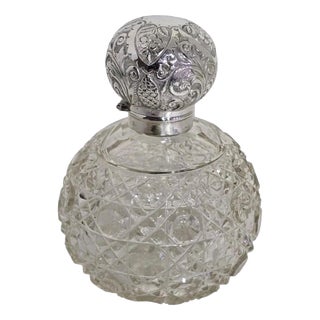 Antique Art Nouveau Cut Glass Scent Bottle from Henry Bushell & Co, Birmingham, 1902 For Sale