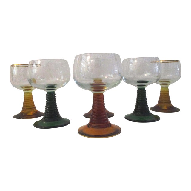 MidCentury German Roemer Etched Wine Glasses Set of 6 Chairish
