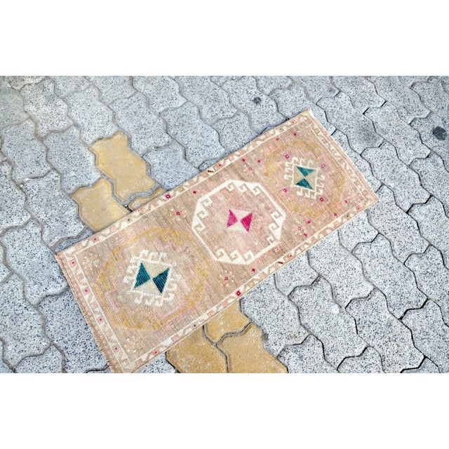 1960s 1960s Vintage Tan Wool Rug For Sale - Image 5 of 6