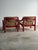 Pair of Vintage Red Lacquered Rush Lounge Chairs, Attributed to Vico Magistretti For Sale - Image 10 of 18