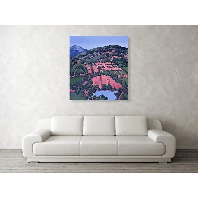 Upcountry Pond and Fields' is a 44"x 40" oil on a hand gessoed and cradled hardboard panel. It was composed from color-...