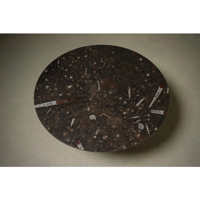 Wood Vintage Fossil Limestone and Wood Coffee Table from Metaform, 1980s For Sale - Image 7 of 10
