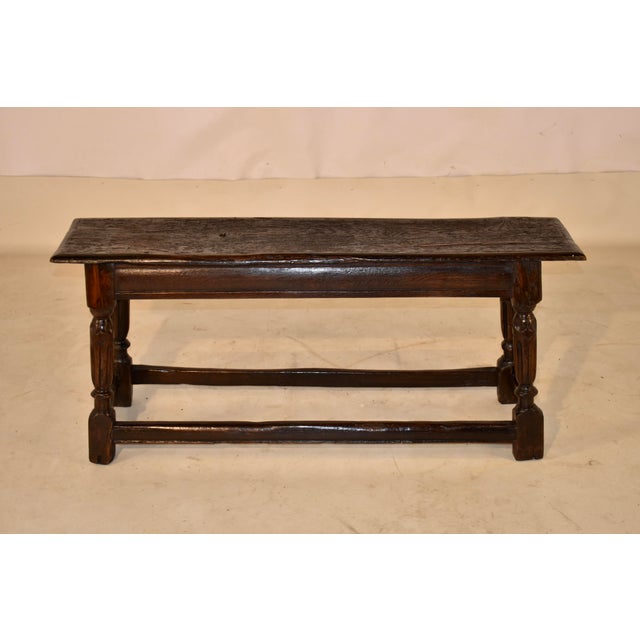 PERIOD James II soak joint bench from England. This is a fabulous and early oak joint bench dating from 1670-1690. The top...