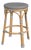 Tobias 24.5 in. Seat Height Outdoor Rattan and Metal Backless Counter Stool, Gray/White Dot / Natural Rattan Frame For Sale