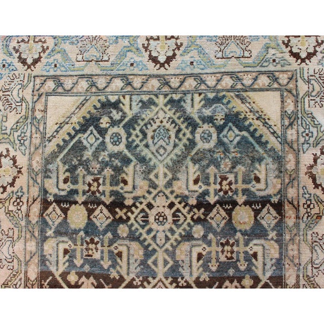 Persian Malayer Rug With All-Over Design in Gray, Blue, Cream, Pink Tones For Sale - Image 10 of 13