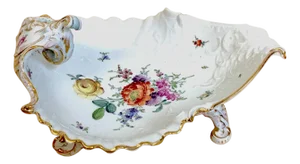 Rococo Revival Dresden Porcelain Footed Bowl, by Helena Wolfsohn, circa 1890