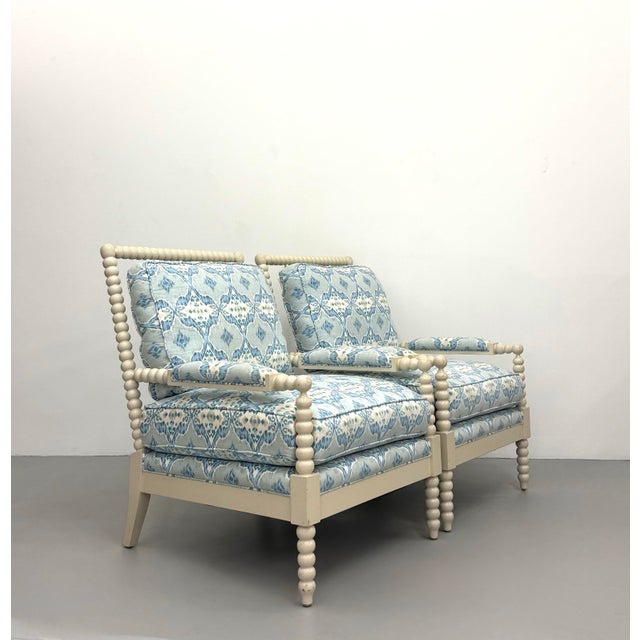 Vintage Coastal Spindle Lounge Chairs - Pair For Sale - Image 4 of 6