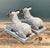 Oyster Gray Vintage Plaster and Metal Ram Sculptures - Pair For Sale - Image 8 of 12