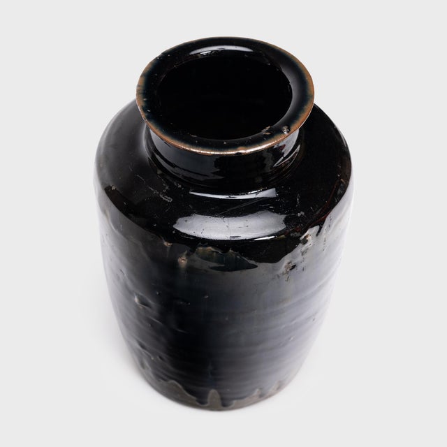 Rustic Chinese Black Drip Glaze Vinegar Jar, C. 1875 For Sale - Image 3 of 4