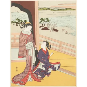 1963 After Harunobu "A Salt Manufacturer's Hut", Full-Color Print From Japan