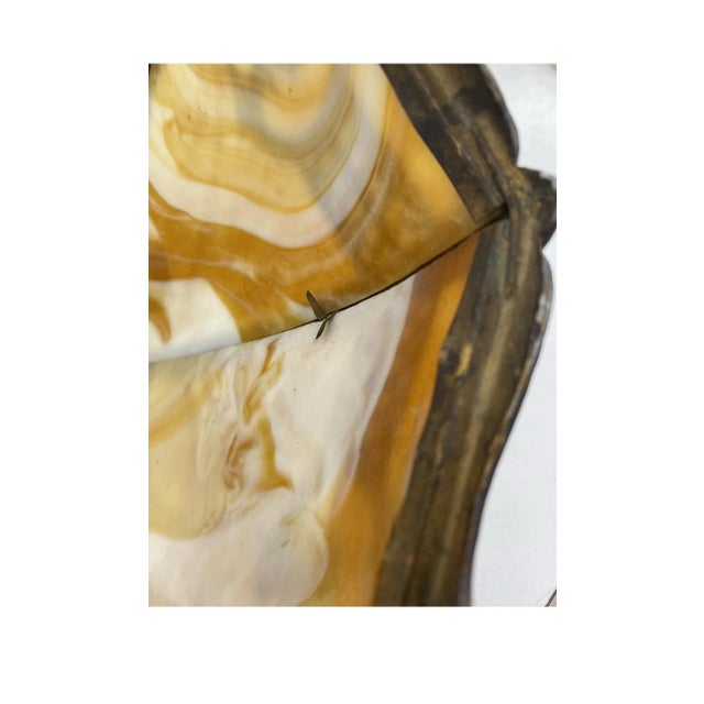 Antique Art Nouveau Slag Glass Table Lamp Shade. Classical Slag Glass For Sale - Image 12 of 12