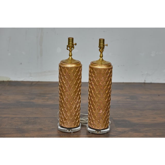 19th Century 19th Century French Giltwood Fragments Made into Table Lamps - a Pair For Sale - Image 5 of 12