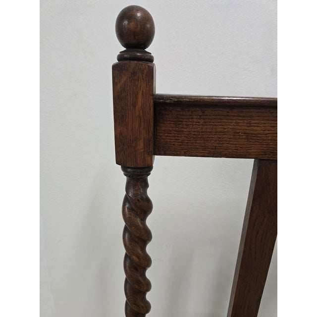 Wood French Antique Full Size Bedframe, Barley Twist With Original Iron Castors and Rails For Sale - Image 7 of 18