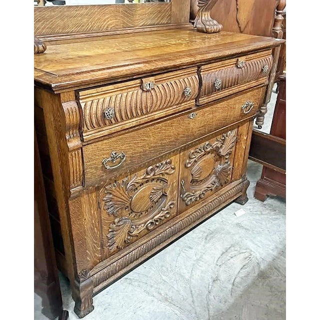American Late 19th Century Oak Buffet Sideboard Server For Sale - Image 3 of 10