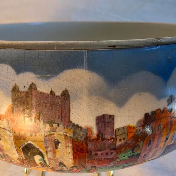 Curated 1930s Newhall Hanley "Tower of London" Ironstone Centerpiece For Sale - Image 10 of 16