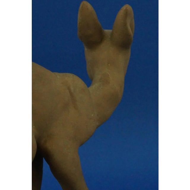 20th Century Art Deco Sculpture of a Fawn in Majolicated Terracotta by Else Bach for Karlsruhe, Germany For Sale - Image 16 of 18