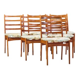 Dyrlund Style Mid Century Rosewood Dining Chairs - Set of 6 For Sale