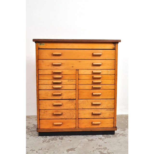 Vintage School Chest of Drawers in Beech, 1950s For Sale - Image 9 of 9