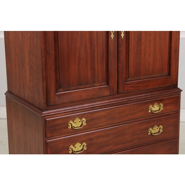 Henkel Harris Cherry Tv Armoire Cabinet For Sale - Image 9 of 15