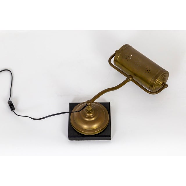 Antique Dale Co. Brass Piano Lamp With Slate Base For Sale - Image 9 of 12