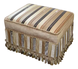 Upholstered Custom Rectangular Ottoman or Vanity Stool
