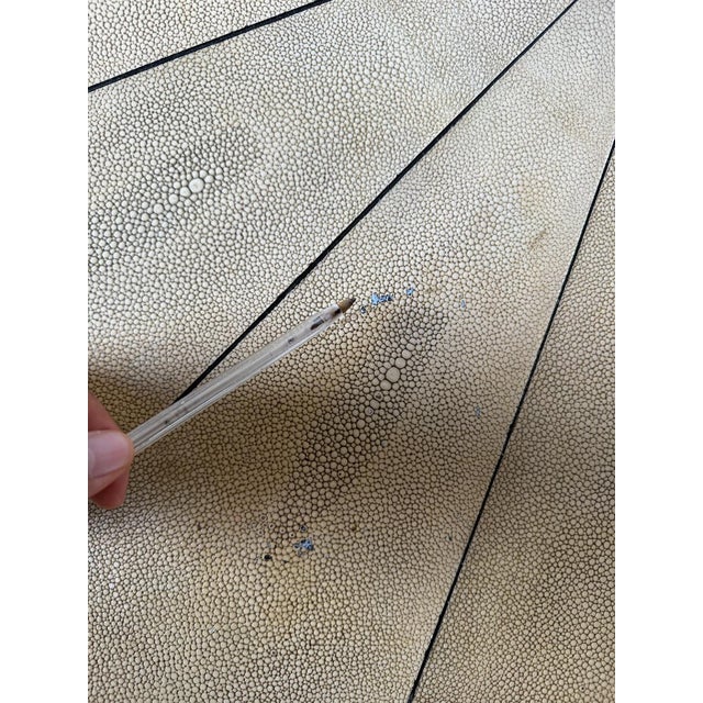 Vintage Art Deco Style Shagreen & Ebony Round Coffee Cocktail Table For Sale - Image 14 of 15