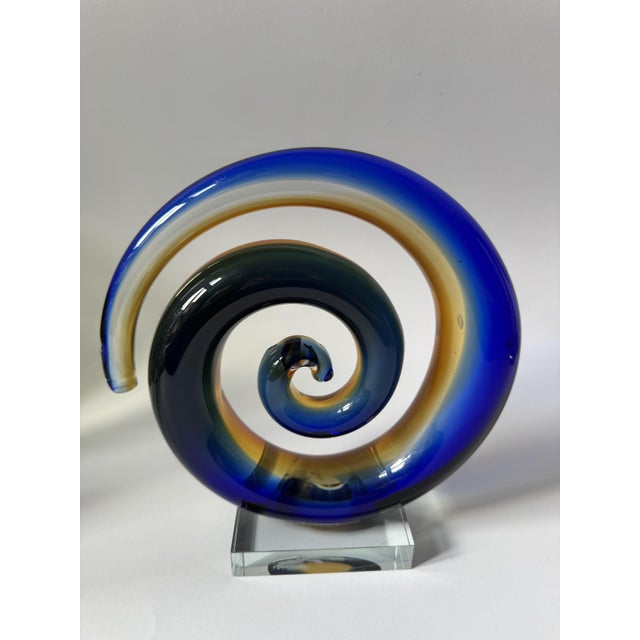 Murano Sommerso Spiral Glass Sculpture, 1970s For Sale - Image 12 of 12