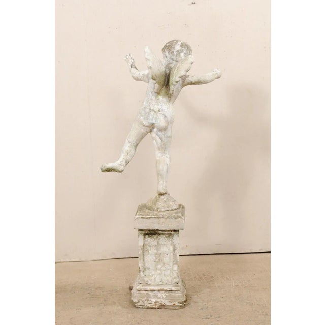 Early 20th Century French Antique Cupid Garden Statue For Sale - Image 11 of 11