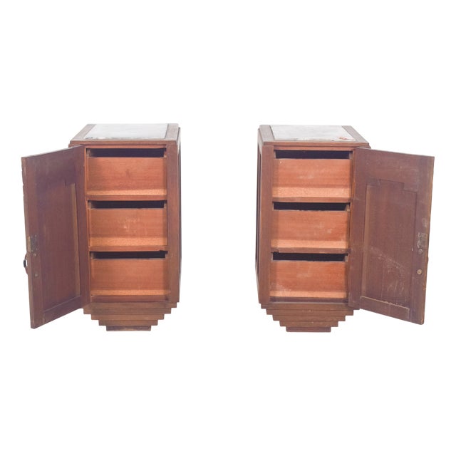Portuguese Art Deco Bedside Tables, 1920, Set of 2 For Sale