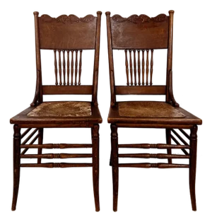 Spindle Back Pressed Chairs - Set of 2