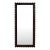 Flora 32 in. W x 69.5 in. H Rectangular Scalloped Rattan Floor Mirror, Chocolate For Sale