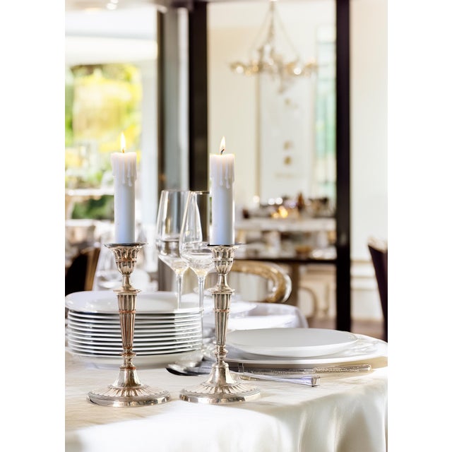 Early 19th Century Georgian Silver-Plate Candlesticks, Pair For Sale - Image 5 of 5