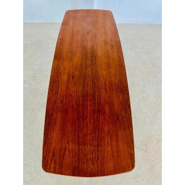 Vintage Danish Teak Coffee Table with Woven Rattan Magazine Shelf, 1960s For Sale - Image 12 of 18