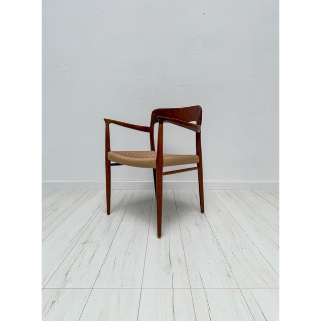 Mid-Century Modern Vintage Danish Teak Dining Armchair Model 56 by Niels Otto Møller from J.L. Møllers, 1960s For Sale - Image 3 of 8