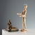 Bronze sculpture depicting a child riding a turtle. Base in Verde Alpi Rameggiato marble. This piece is attributed to the...